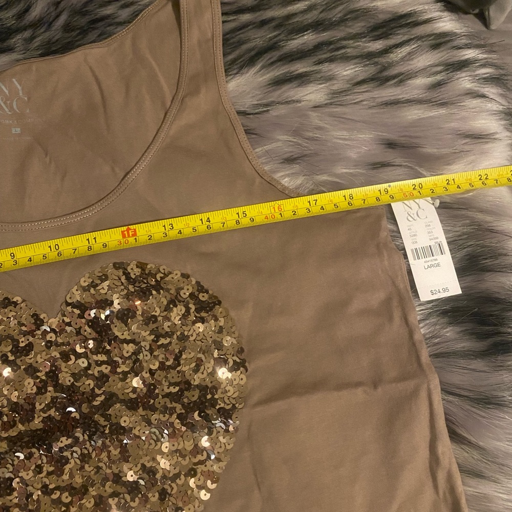 🔥NEW ‘bling’ gold sequin tank. Large. - Picture 3 of 6